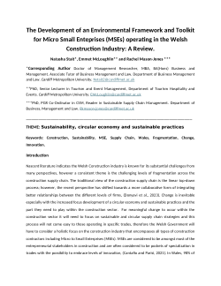 <b>The Development of an Environmental Framework and Toolkit for Micro Small Enteprises (MSEs) operating in the Welsh Construction Industry: A Review.</b>