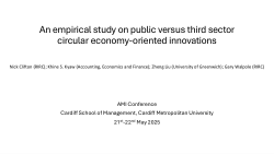 <b>An empirical study on public sector versus third sector circular</b><b>economy-oriented innovations</b>