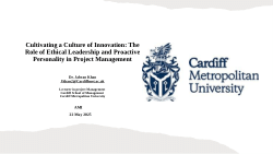 <b>Cultivating a Culture of Innovation: The Role of Ethical Leadership and Proactive Personality in Project Management</b>