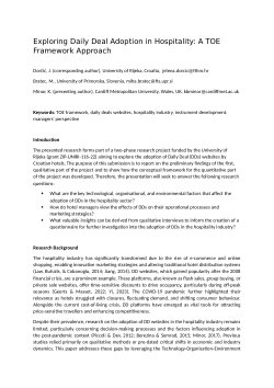 Exploring Daily Deal Adoption in Hospitality: A TOE Framework Approach