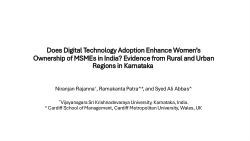 Does access to digital technologies enhance women-ownership of SMEs in India? Evidence from sub-urban regions in Karnataka