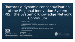 Towards a dynamic conceptualisation of the Regional Innovation System: the Systemic Knowledge Network Continuum
