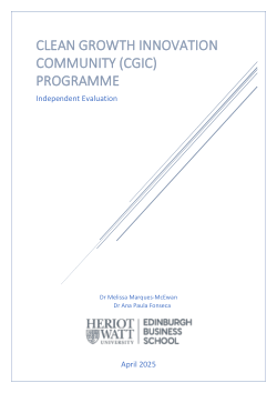 Clean Growth Innovation Community (CGIC) Programme : Independent Evaluation