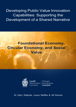 Developing public value innovation capabilities: Supporting the development of a shared narrative -Foundational Economy, Circular Economy, and Social Value