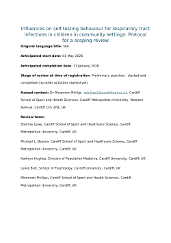 Influences on self-testing behaviour for respiratory tract infections in children in community settings: Protocol for a scoping review