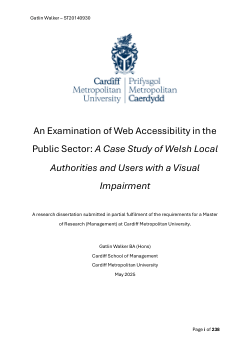 An Examination of Web Accessibility in the Public Sector: A Case Study of Welsh Local Authorities and Users with a Visual Impairment