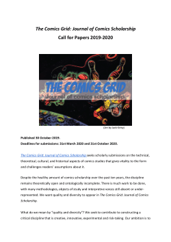 The Comics Grid: Journal of Comics Scholarship: Call for Papers 2019-2020