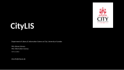 Courses in Library Science and Information Science at CityLIS. City, University of London. Entry September 2020.