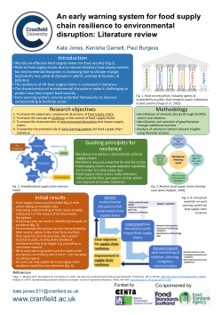 An early warning system for food supply chain resilience to environmental disruption: Literature review