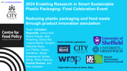 <b>2024 Enabling Research in Smart Sustainable Plastic Packaging: Final Celebration Event</b><b>Reducing plastic packaging and food waste through product innovation simulation</b>