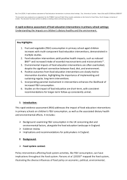 A rapid evidence assessment of food education interventions in primary school settings.
