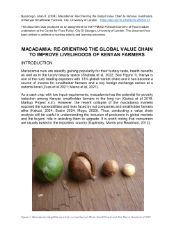 Macadamia: Re-Orienting the Global Value Chain to Improve Livelihoods of Kenyan Smallholder Farmers