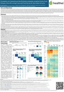 Correlation of 4 Greenhouse Gas Emissions datasets using the Family Food Module of the UK’s Living Costs and Food Survey for food eaten at home. LEAP 2025 conference, Oxford