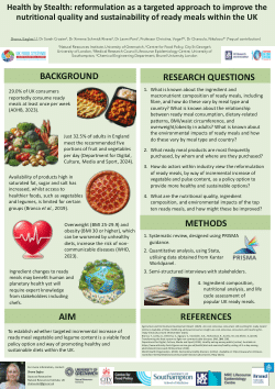 Health by Stealth: reformulation as a targeted approach to improve the nutritional quality and sustainability of ready meals within the UK