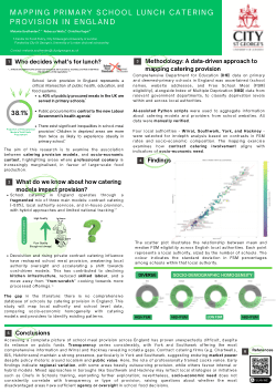 MAPPING PRIMARY SCHOOL LUNCH CATERING PROVISIONI<b>N</b>G IN ENGLAND