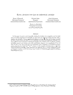 Every Decision Tree Has An Influential Variable