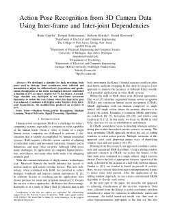 Action pose recognition from 3D camera data using inter-frame and inter-joint dependencies