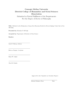 Methods for the Estimation of Large Scale Bayesian Models for Record Linkage Under One-to-One Matching