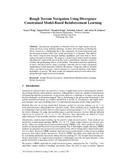 Rough Terrain Navigation Using Divergence Constrained Model-Based Reinforcement Learning