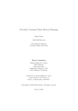 Provably Constant-Time Motion Planning