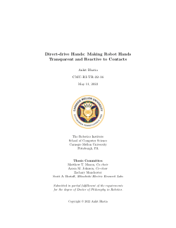 Direct-drive Hands: Making Robot Hands Transparent and Reactive to Contacts