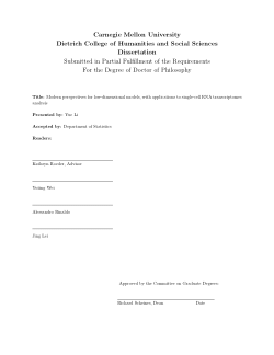 Modern perspectives for low-dimensional models, with applications to single-cell RNA transcriptomes analysis