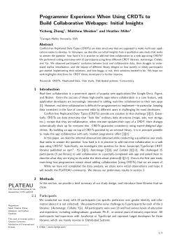 Programmer Experience When Using CRDTs to Build Collaborative Webapps: Initial Insights