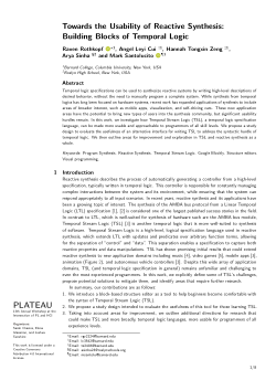 Towards the Usability of Reactive Synthesis: Building Blocks of Temporal Logic