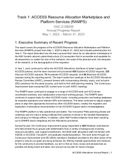 ACCESS Resource Allocation Marketplace and Platform Services (RAMPS) PY1 Annual Report