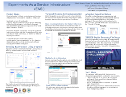 Experiments as a service Infrastructure (EASI).