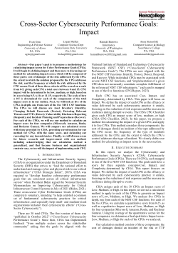 Cross-Sector Cybersecurity Performance Goals: Impact