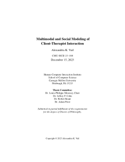 Multimodal and Social Modeling of Client-Therapist Interaction