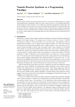 Towards Reactive Synthesis as a Programming Paradigm