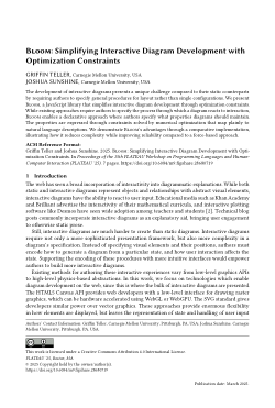 BLOOM: Simplifying Interactive Diagram Development with Optimization Constraints