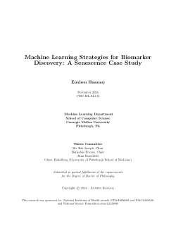 Machine Learning Strategies for Biomarker Discovery: A Senescence Case Study