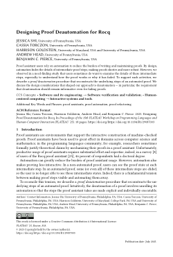 Designing Proof Deautomation for Rocq