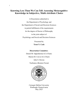 Knowing Less Than We Can Tell: Assessing Metacognitive Knowledge in Subjective, Multi-Attribute Choice