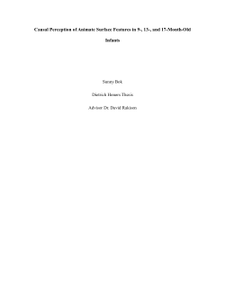 Causal Perception of Animate Surface Features in 9-, 13-, and 17-Month-Old Infants
