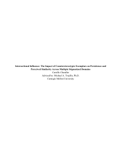 Intersectional Influence: The Impact of Counterstereotypic Exemplars on Persistence and Perceived Similarity Across Multiple Stigmatized Domains