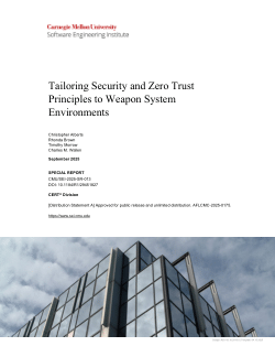 Tailoring Security and Zero Trust Principles to Weapon System Environments