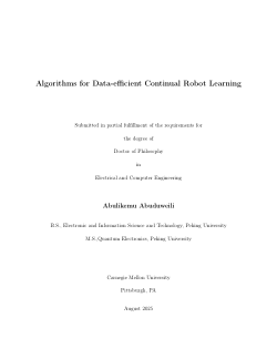 Algorithms for Data-efficient Continual Robot Learning