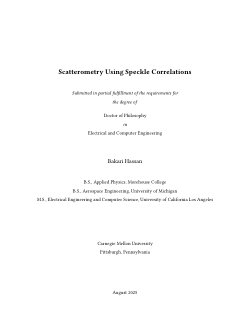 Scatterometry Using Speckle Correlations