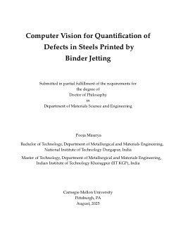 Computer Vision for Quantification of Defects in Steels Printed by Binder Jetting
