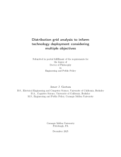 Distribution grid analysis to inform technology deployment considering multiple objectives