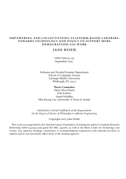 Empowering and Collectivizing Platform-Based Laborers: Towards Technology and Policy to Support More Democratized Gig Work