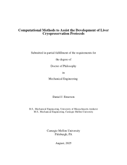Computational Methods to Assist the Development of Liver Cryopreservation Protocols