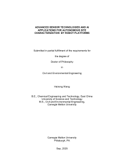 Advanced Sensor Technologies and AI Applications for Autonomous Site Characterization by Robot Platforms