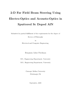 2-D Far Field Beam Steering Using Electro-Optics and Acousto-Optics in Sputtered Sc Doped AlN