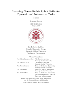 Learning Generalizable Robot Skills for Dynamic and Interactive Tasks