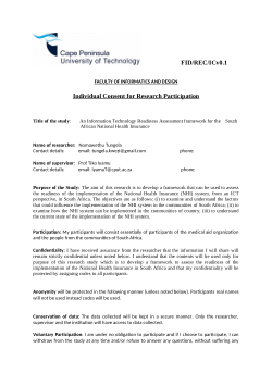 An information technology readiness assessment framework for the South African national health insurance.